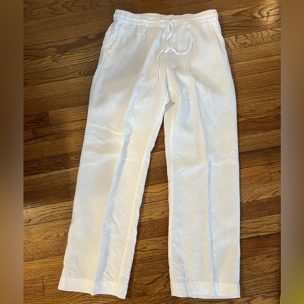 Charter Club White Linen Joggers